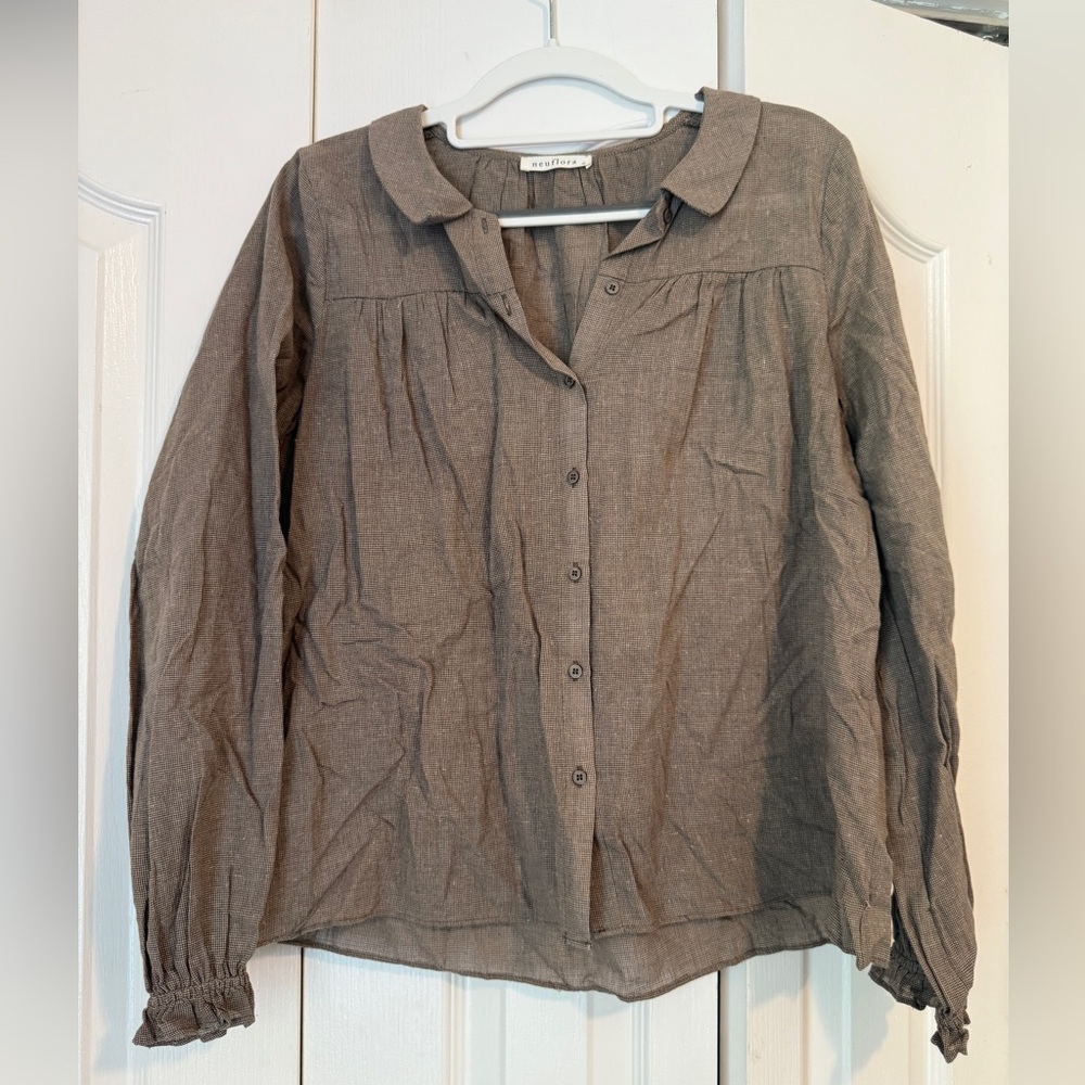 Neuflora Sophia Button-Up Blouse, Size M, Like New - Picture 3 of 6